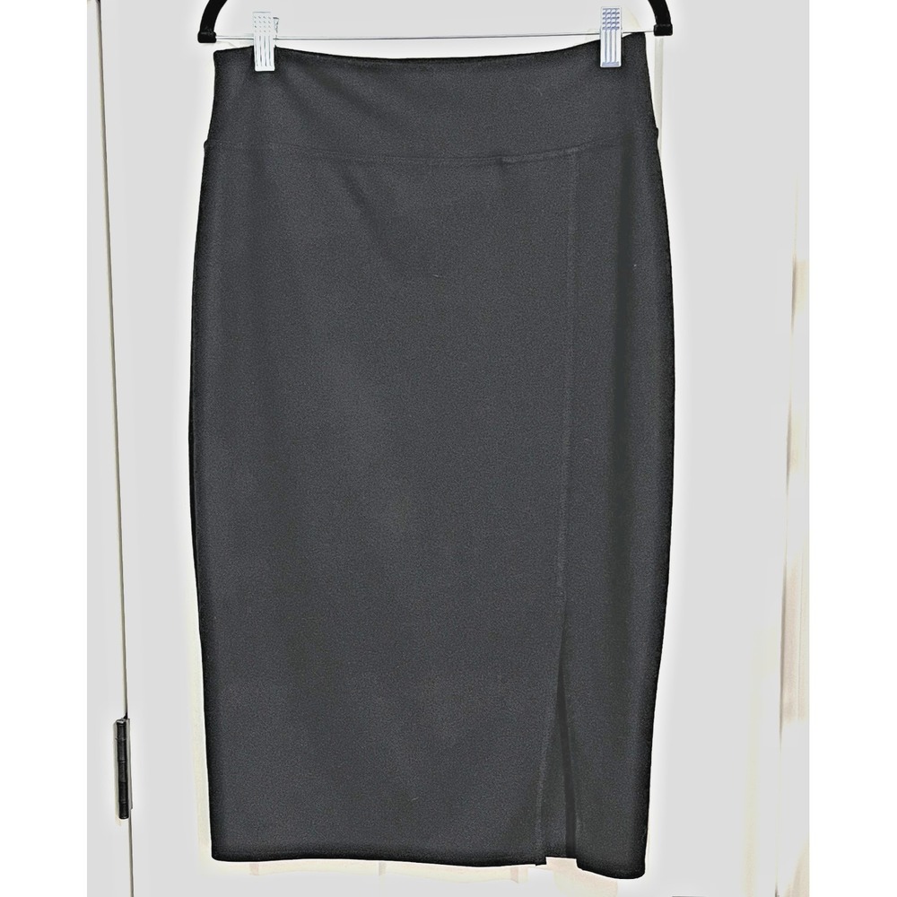 Secretary Women M Black Side Slit Pencil Skirt Business Below Knee Office Career